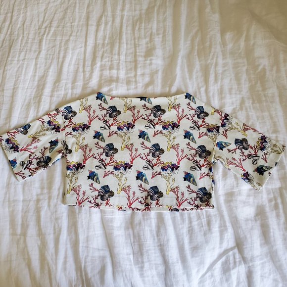 & Other Stories Seashell/Coral Crop Top US 4/EU 34 - Picture 4 of 8